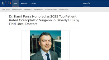 Dr. Kami Parsa Honored as 2025 Top Patient Rated Oculoplastic Surgeon in Beverly Hills by Find Local Doctors Beverly Hills, CA
